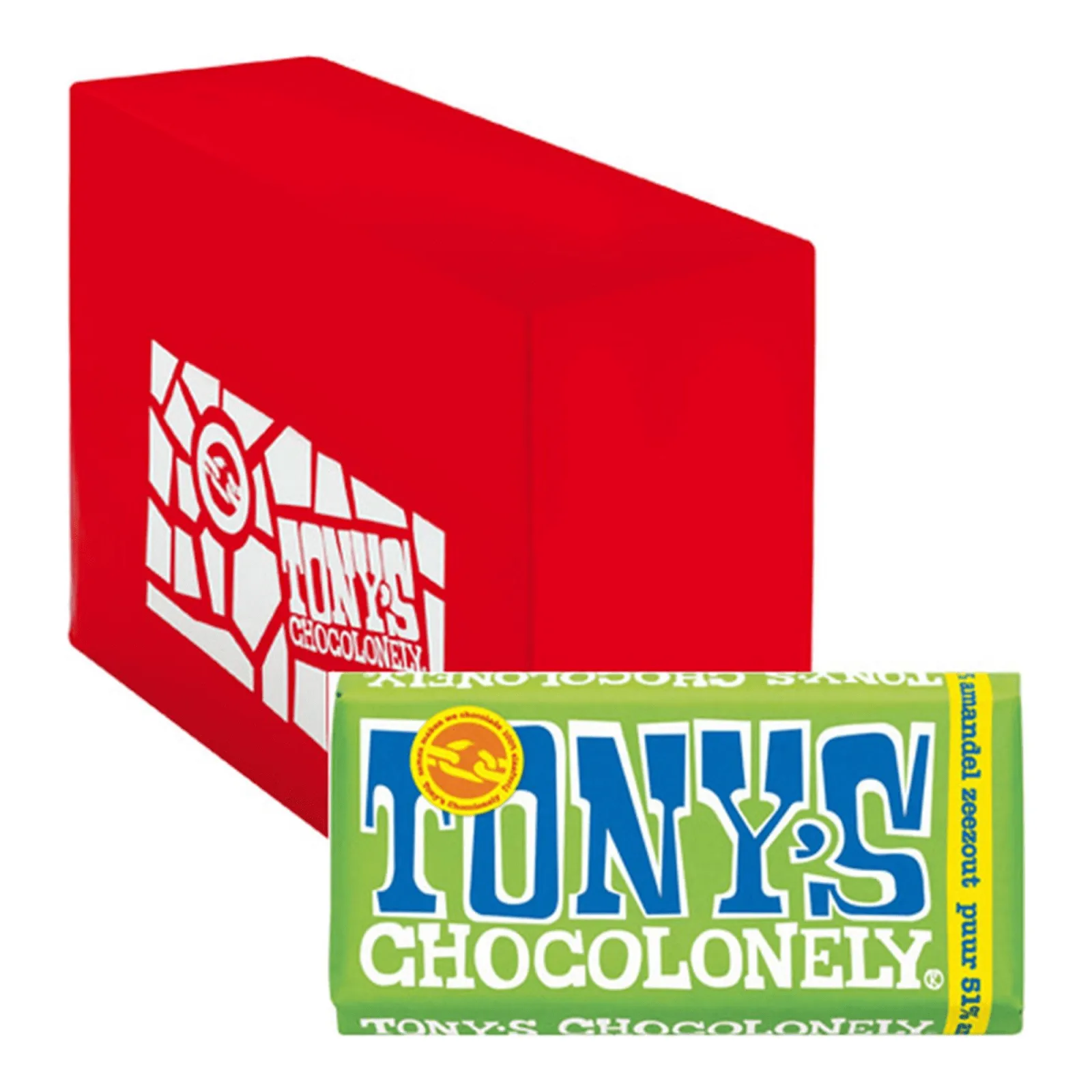Tony’s Chocolonely Reep Pure Chocolade Amandel & Zeezout (15x 180gr) – Image 3
