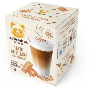 12 Capsules Latte De L&rsquo;Ours Goût Spéculoos Colombus Café et Co (Dolce Gusto)