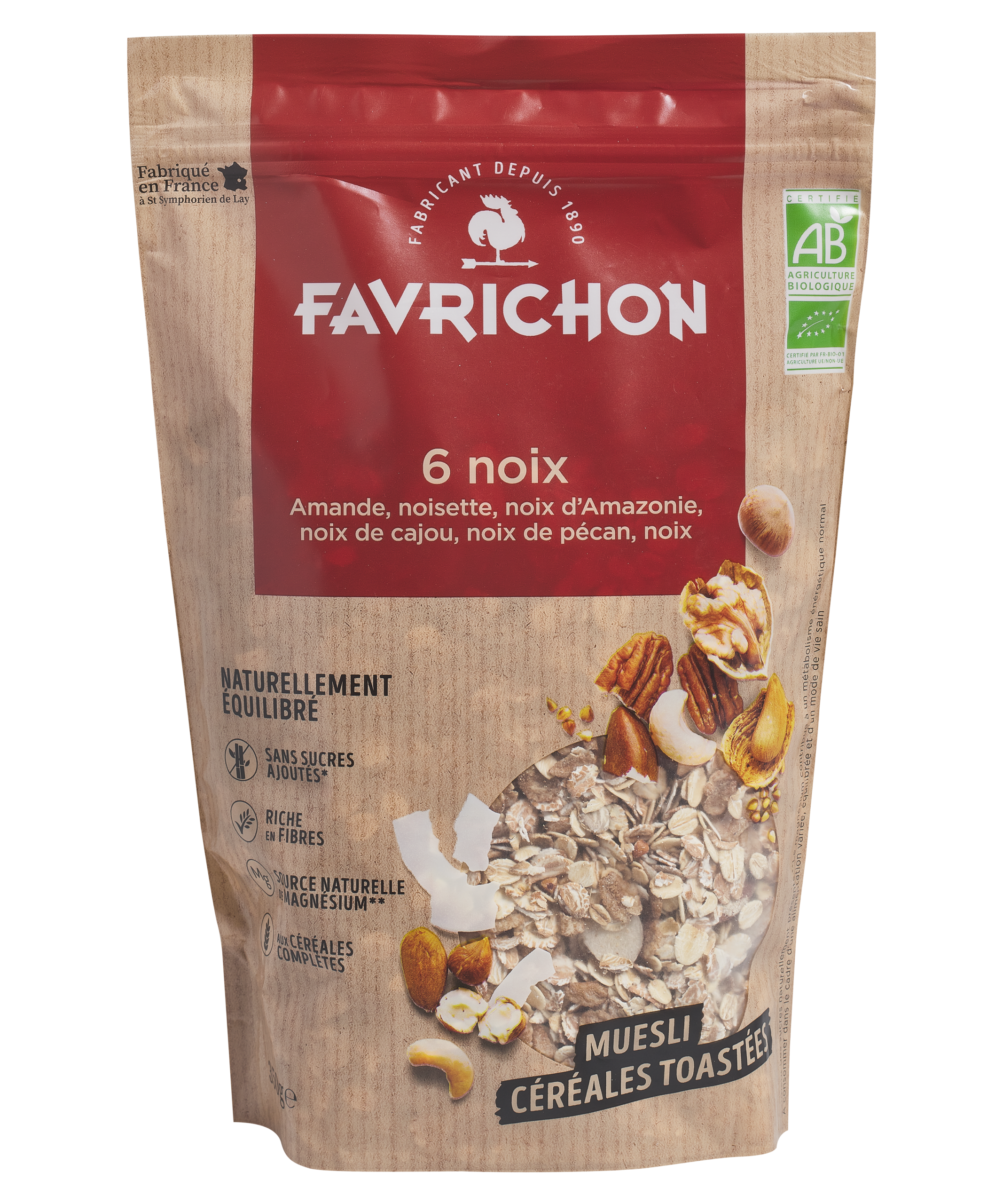Favrichon Muesli Céréales Toastées 6 Noix 350G