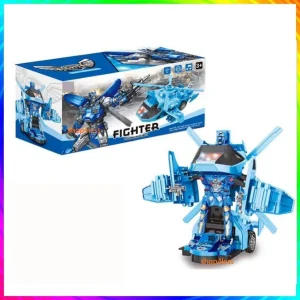Générique Transformateur De Voiture Déformation Mech Guerrier Action Figure Jouet-Bleu