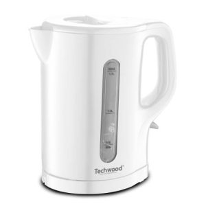 Bouilloire blanche Techwood 1,7L . Filtre amovible