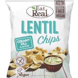 Chips Creamy Dill Flavour Lentille 40% moins de Gras Gluten free Vegan Eat Real 30g