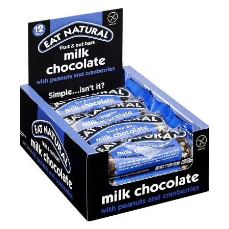 Eat Natural Milk Chocolade Peanuts & Cranberries (12x 45gr) – Image 2