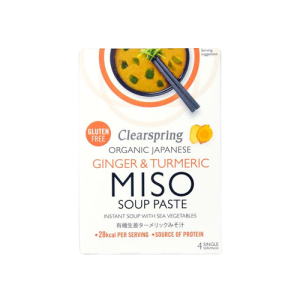 Clearspring Pâte à Soupe Miso Instantanée Gingembre et Curcuma 4X15G