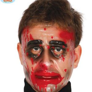 Masque Gentleman Transparent Avec  Du  Sang Holloween