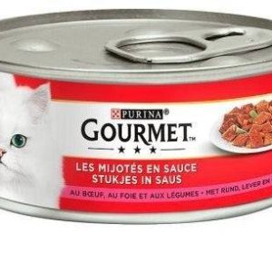 Petits Dés En Gelée Au Boeuf, Au Foie  Et Aux Légumes Purina Gourmet 195G