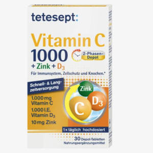 tetesept Vitamine C 1000 + Zinc + D3 30 capsules