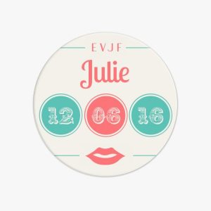 Badge EVJF Mint et Corail