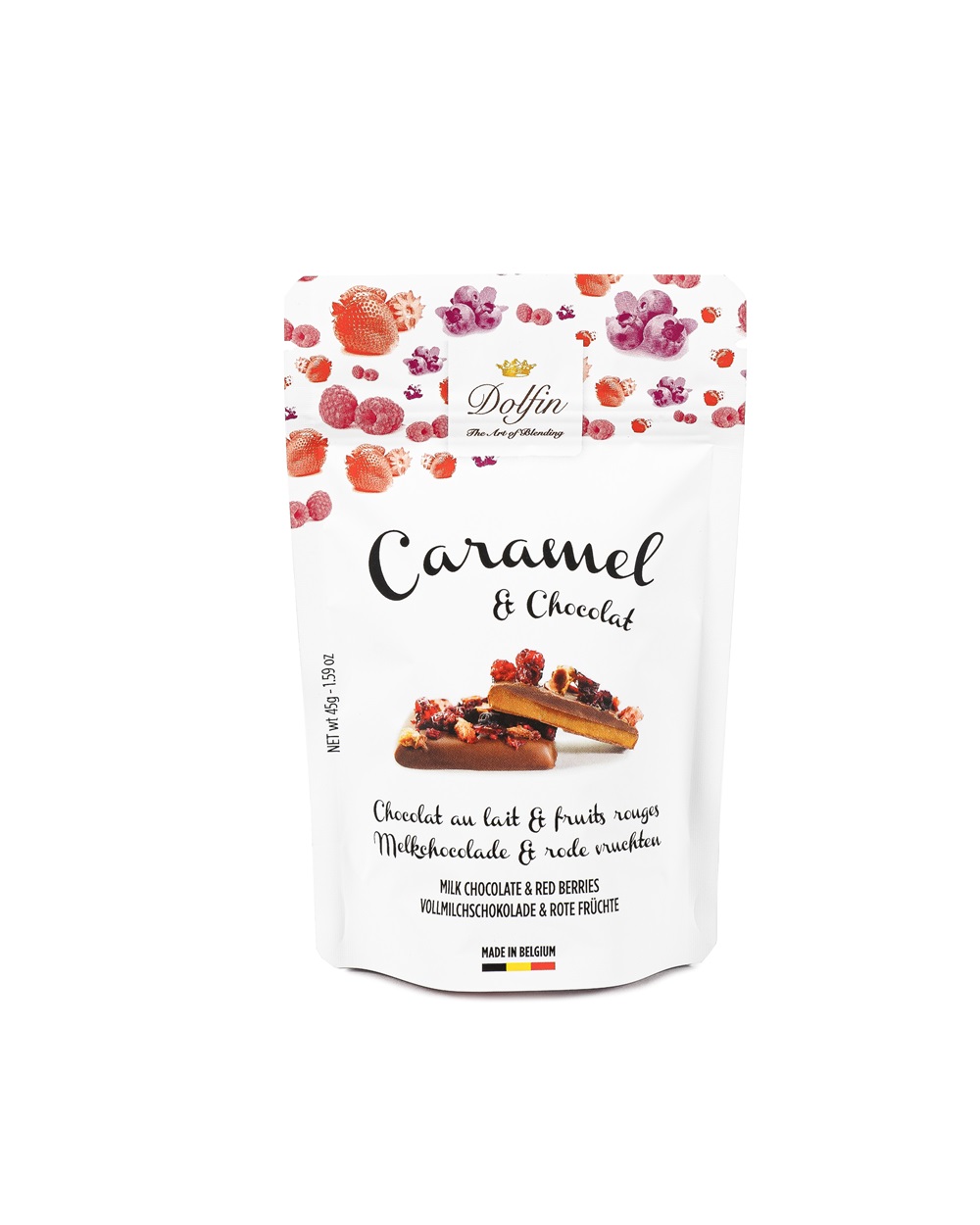 Pochon “Caramel et Chocolat” Chocolat au Lait et Fruits Rouges