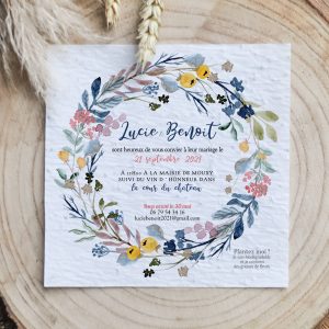 Faire-part Papier ensemencé Marie – à partir de 2,28€ l’unité