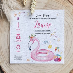 Faire-part Papier ensemencé Louise – à partir de 2,28€ l’unité