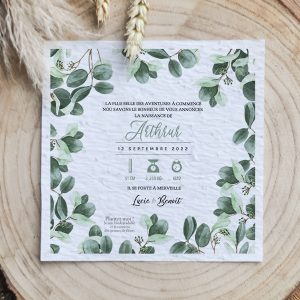 Faire-part Papier ensemencé Erwan – à partir de 2,28€ l’unité