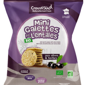 Croustisud Mini Galettes de Lentilles aux Olives & Herbes 50G