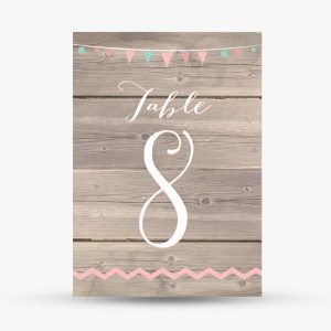 Numéros de table Vintage Wood