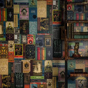 Papier peint minalima couvertures de livres de poudlard