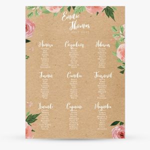 Plan de table Ardoise Kraft